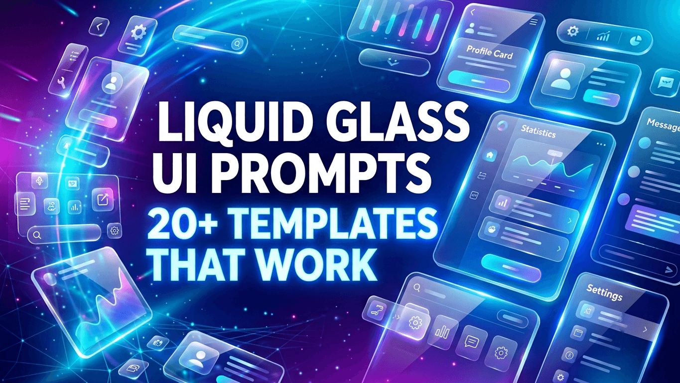 Liquid Glass UI Prompts: 20+ Templates That Work