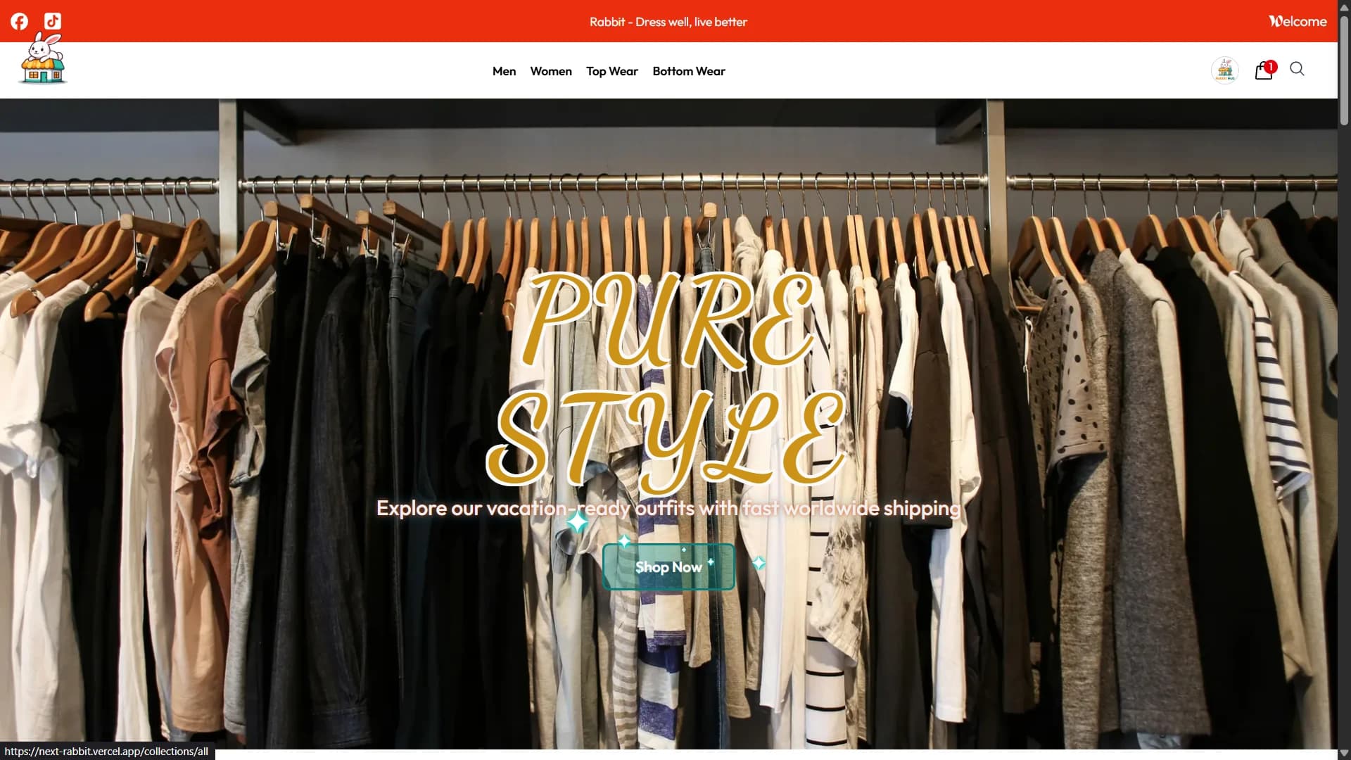 Rabbit Ecommerce Storefront preview